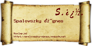 Spalovszky Ágnes névjegykártya